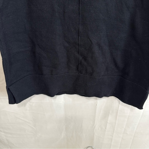 Karen Scott Womens Contrast Rollneck 3/4 Sleeve Cotton Sweater Black Grey Small - Picture 7 of 8